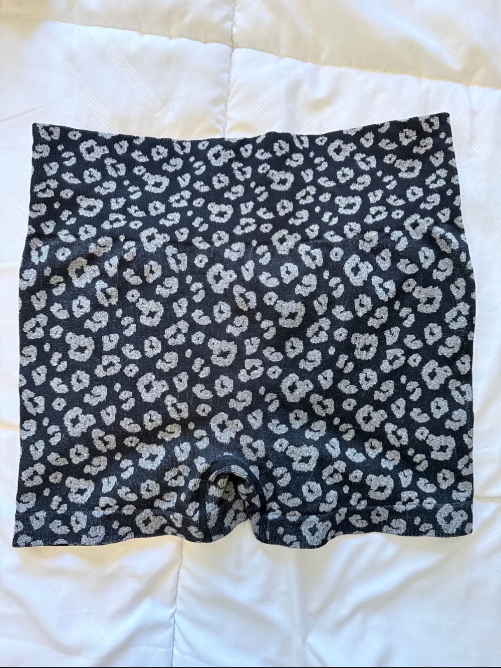 Women’s Black and Gray Leopard Print Shorts